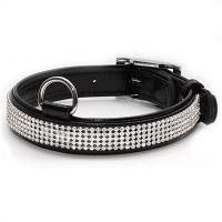 Ошейник "CoLLaR brilliance" с украшением "полотно стразы"(ш 15мм, д 27-36см), черный