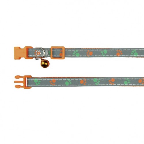 Ошейник "TRIXIE", для кошек, светоотражающий с колокольчиком, пластик