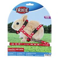 Набор "TRIXIE" с рисунком (шлея 20–33 cм/8мм+ поводок 1,25м) для маленьких кроликов, нейлон Набор "TRIXIE" с рисунком (шлея 20–33 cм/8мм+ поводок 1,25м) для маленьких кроликов, нейлон