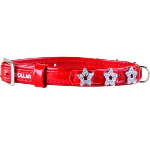 Ошейник "Collar brilliance"с украшением "Звездочка"для мелких пород, ( ш 9мм, д 22-30см), красный