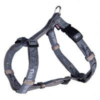Шлея "TRIXIE" для собак"Modern Art H-Harness This is the Boss", (S-M),40-65см/15мм, серый