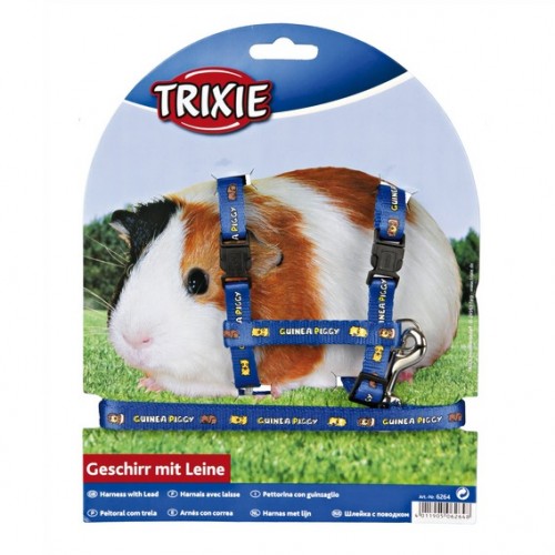 Набор "TRIXIE" с рисункос (шлея 21–35 см/10 мм+ поводок 1,25 м) для морских свинок, нейлон