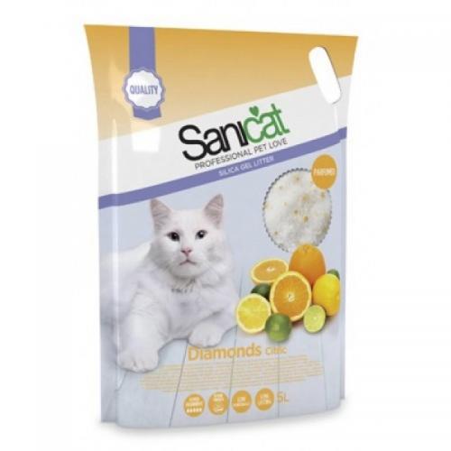Sanicat Fresh Professional Citric, силикигелевый наполнитель с Ароматом Цитруса - 5 л.
