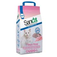 Sanicat 7 Days Roses, впитывающий наполнитель с Ароматом Дикой Розы - 4 л.