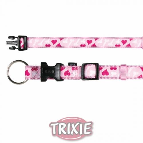 Ошейник "TRIXIE" для собак "Modern Art Collar Rose Hearts", (M-L), 35-55мм/20мм, розовый