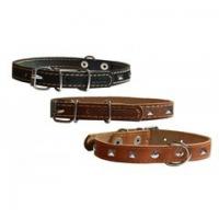 Ошейник с синтепоном и украшением ( ш 14мм, д 27-35см) черный