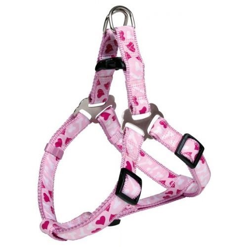 Шлея "TRIXIE" для собак "Modern Art Harness Rose Hearts", нейлон, M, 50-65см/20мм, розовый