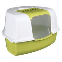 Туалет "TRIXIE" для кошек "Tadeo Open Top" c крышей и дверцей, зеленое яблоко/белый, 58х38х50/50см