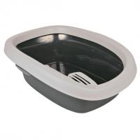 Туалет "TRIXIE" для кошек "Carlo 1" с высоким бортом, 31х14х43см, серый/светлосерый