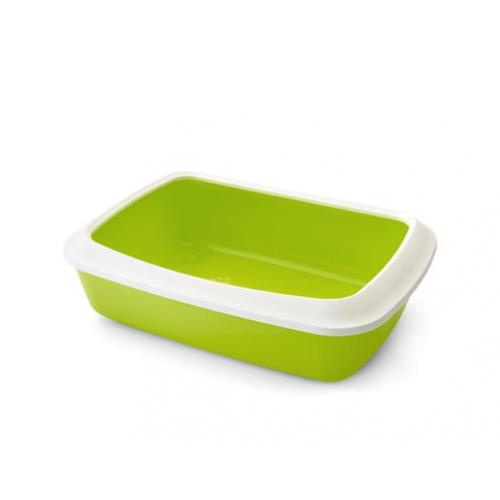 Туалет "SAVIC" "Isis 42" со съёмным ободом для кошек, 42х31х12.5см,салатовый/белый, пластик