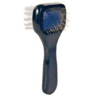 Мягкая щетка-пуходерка "TRIXIE" для ухода за шерстью, с деревянной ручкой, двусторонняя, 6x13см