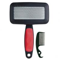 Мягкая щетка-пуходерка + гребешок "TRIXIE" для ухода за шерстью, 12x19см