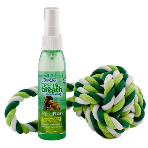 Гигиеническое средство для домашнего животного FRESH BREATH LIQUIDFLOSS+ROPE BALL