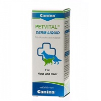 Canina PETVITAL® Derm-Liquid(Петвиталь Дерм-Ликвид), капли для собак и кошек, восстановления здоровья кожи и шерсти - 25мл.
