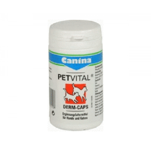 Canina PETVITAL® Derm-Caps(Петвитал Дерм Капс), капсулы для собак и кошек, восстановления здоровья кожи и шерсти - 40гр.(100 капсул)